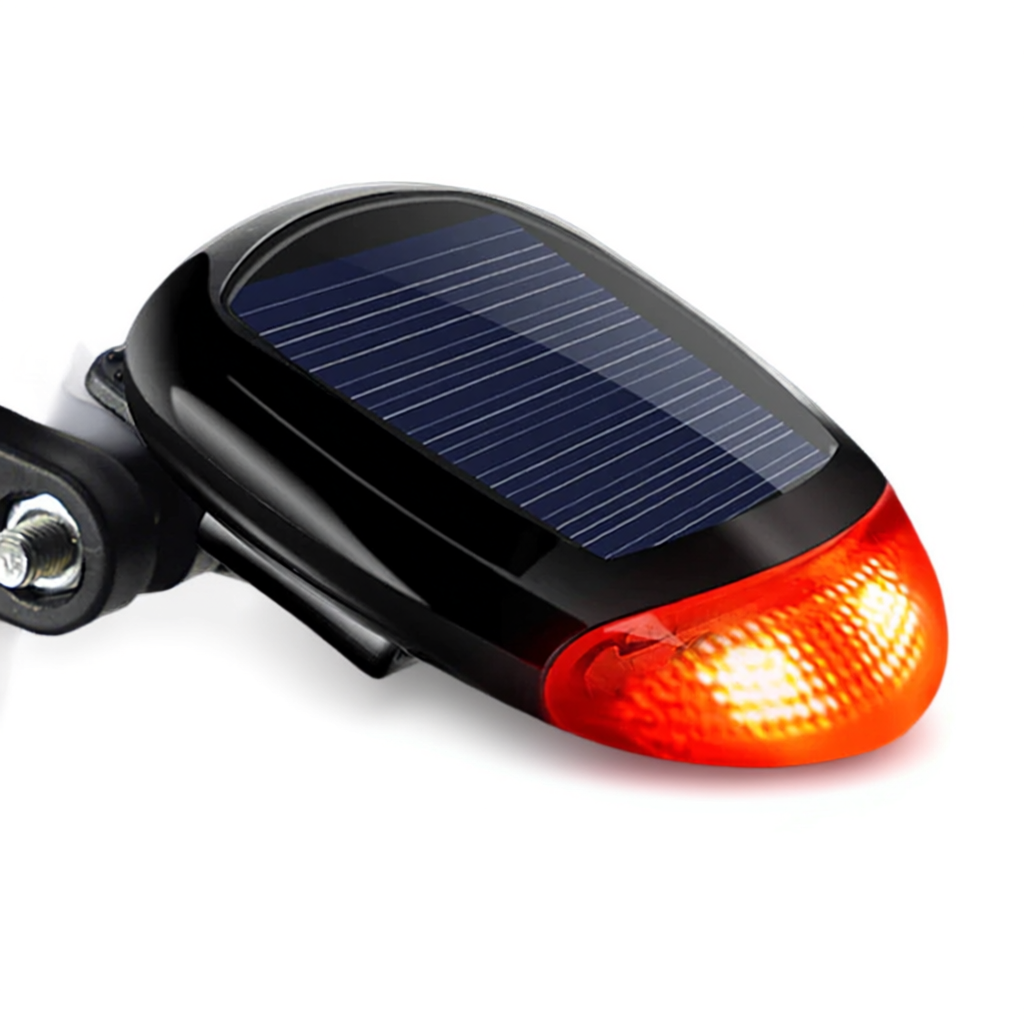 Feu Arrière Vélo Solaire — Recharge Écologique, Clignotant Sécurité Nuit — Étanche IPX5 — Idéal VTT, Route, Ville & Cyclotourisme
