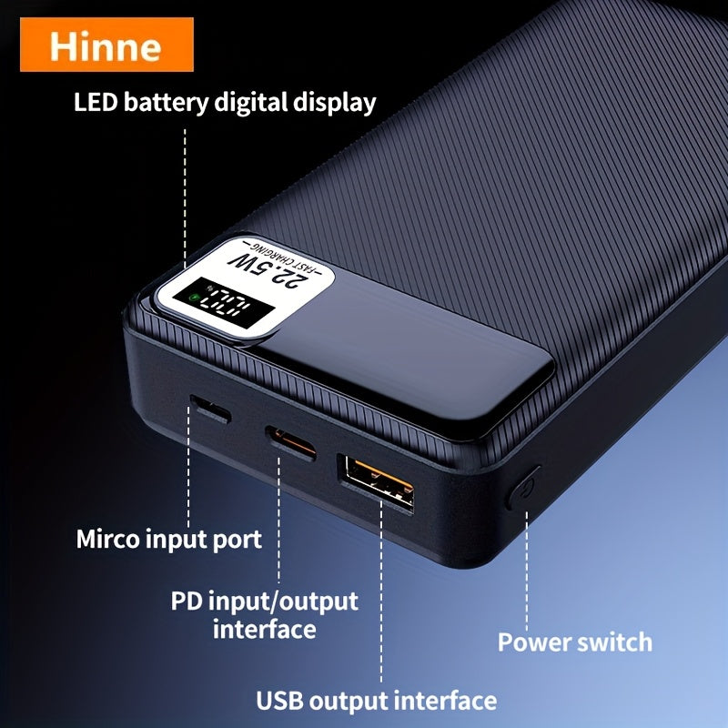 BATTERIE 10 000 / 20 000 mAh — CHARGE RAPIDE 22W • AFFICHAGE LED • 3 PORTS (USB / TYPE-C / MICRO) — IDÉALE VOYAGE • URGENCE • OUTDOOR