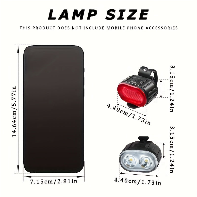 KIT PHARE + FEU ARRIÈRE VÉLO MACROCOSM — USB RECHARGEABLE