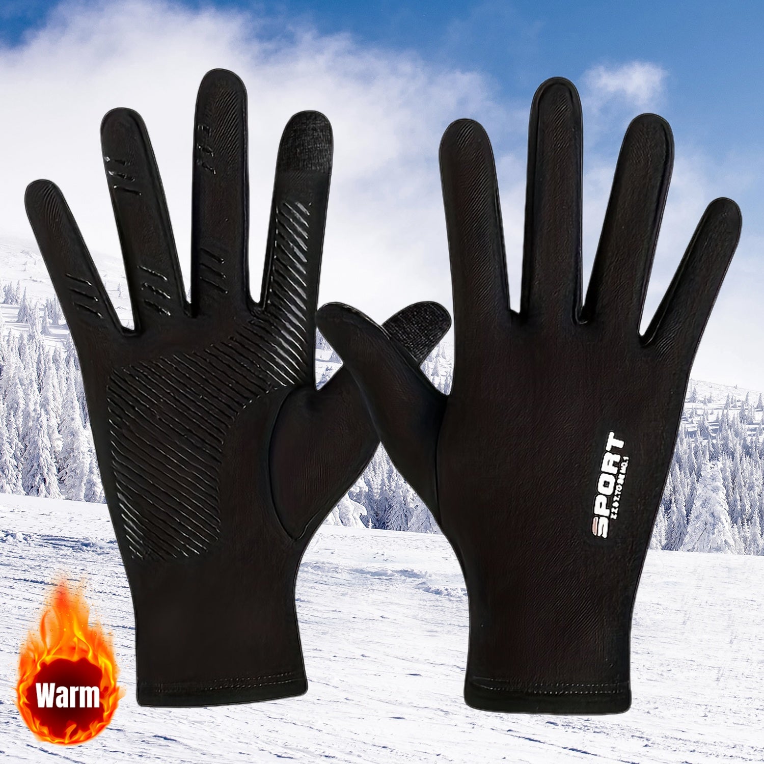 PAIRE DE GANTS IMPERMÉABLES TACTILES — ÉCRAN TACTILE • COUPE-VENT • ANTI-DÉRAPANT