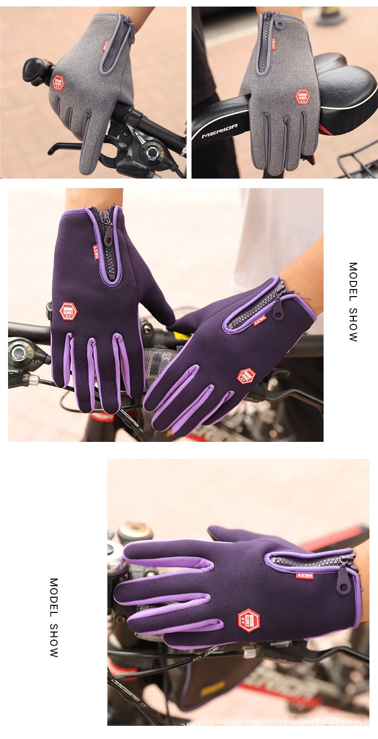 GANTS D’HIVER TACTILES UNISEXE — ÉCRAN TACTILE • IMPERMÉABLES • COUPE-VENT • CHAUDS — IDÉAUX VÉLO • MOTO • SKI • RUNNING • CONDUITE
