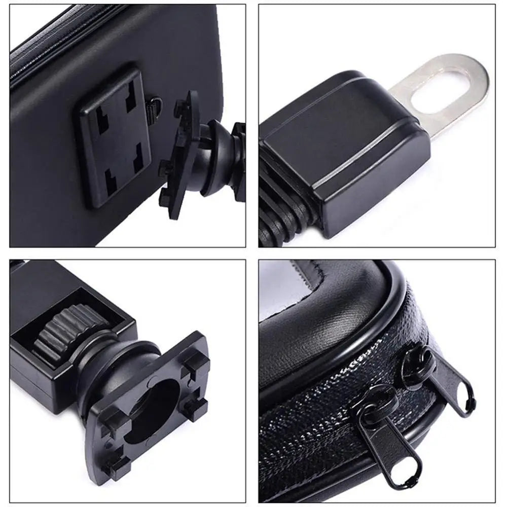 SUPPORT TÉLÉPHONE MOTO/VÉLO UNTOOM C-035-C — AVEC MIROIR RÉTROVISEUR INTÉGRÉ • ÉTANCHE IPX5 • COMPATIBLE 5.5” à 6.3” — IDÉAL VÉLO • VAE