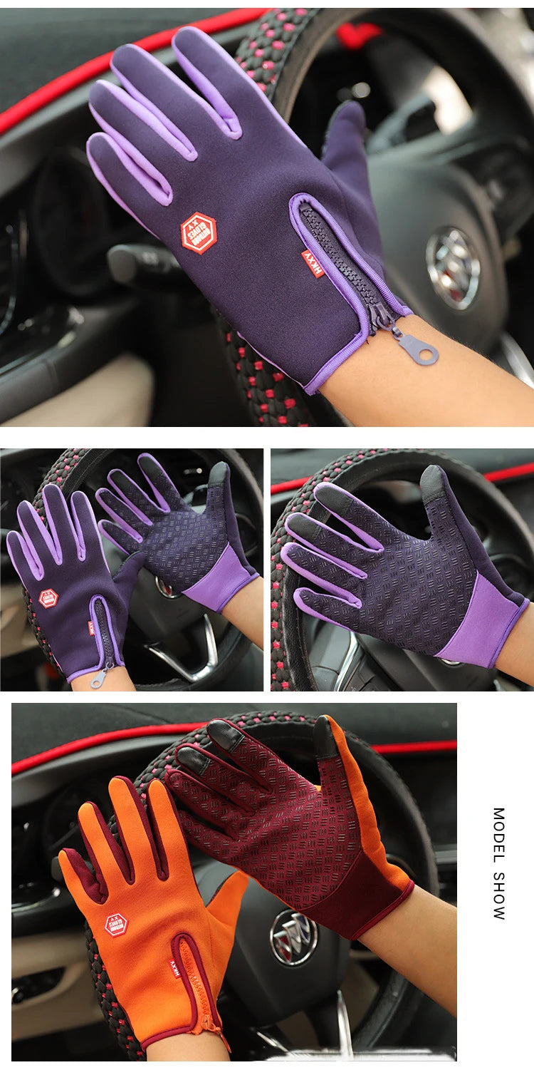 GANTS D’HIVER TACTILES UNISEXE — ÉCRAN TACTILE • IMPERMÉABLES • COUPE-VENT • CHAUDS — IDÉAUX VÉLO • MOTO • SKI • RUNNING • CONDUITE