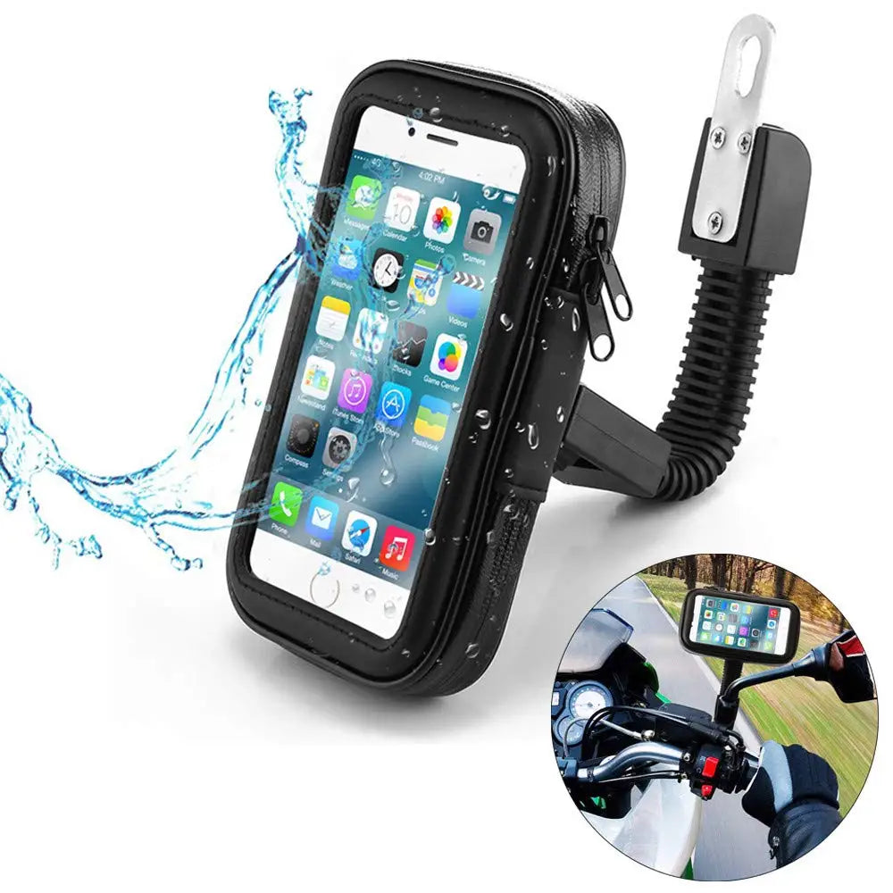 SUPPORT TÉLÉPHONE MOTO/VÉLO UNTOOM C-035-C — AVEC MIROIR RÉTROVISEUR INTÉGRÉ • ÉTANCHE IPX5 • COMPATIBLE 5.5” à 6.3” — IDÉAL VÉLO • VAE