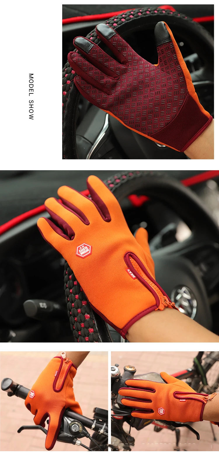 GANTS D’HIVER TACTILES UNISEXE — ÉCRAN TACTILE • IMPERMÉABLES • COUPE-VENT • CHAUDS — IDÉAUX VÉLO • MOTO • SKI • RUNNING • CONDUITE