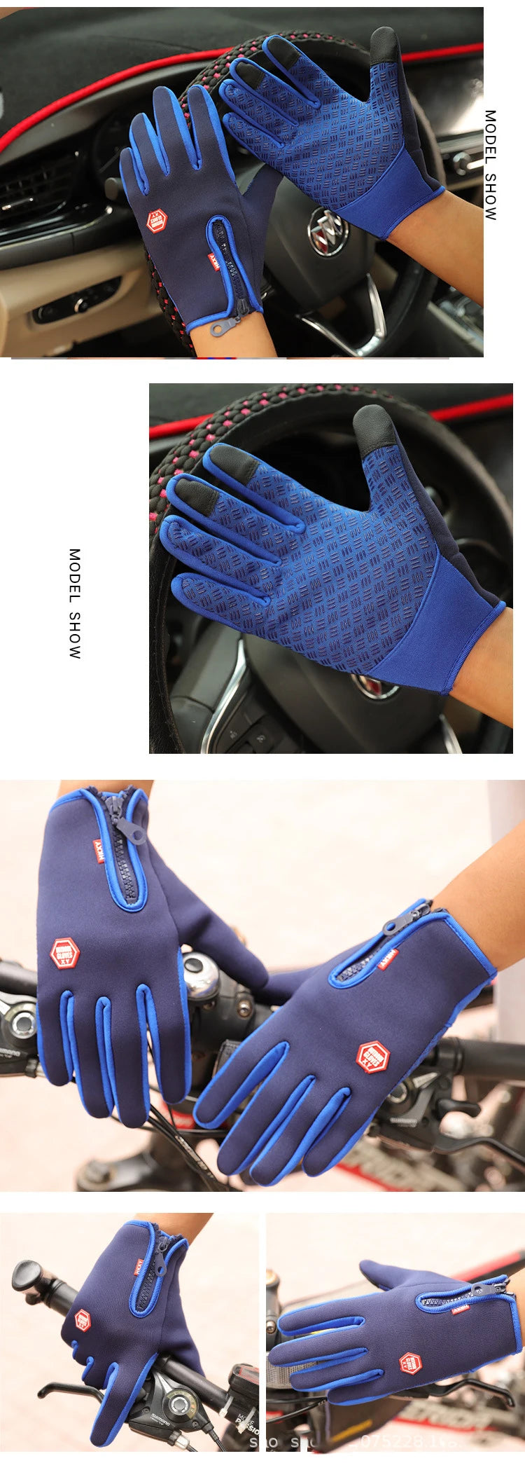GANTS D’HIVER TACTILES UNISEXE — ÉCRAN TACTILE • IMPERMÉABLES • COUPE-VENT • CHAUDS — IDÉAUX VÉLO • MOTO • SKI • RUNNING • CONDUITE