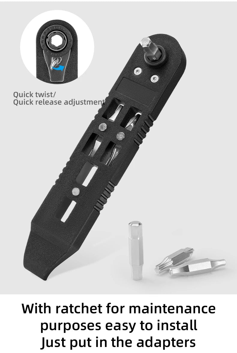 KIT D’OUTILS MULTIFONCTIONS ROCKBROS — CLÉ À CLIQUET + DÉMONTE-PNEUS HAUTE RÉSISTANCE — IDÉAL VÉLO • VTT • ROUTE • URBAIN • VOYAGE