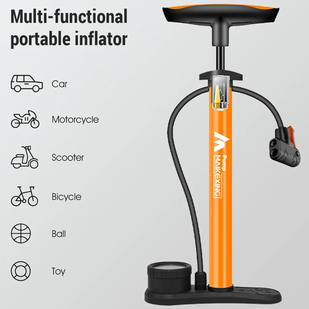 POMPE À VÉLO MANUELLE TOPTREK — 160 PSI • MANOMÈTRE HAUTE PRÉCISION • EMBOUT 3-EN-1 (PRESTA / SCHRADER / DUNLOP) — COMPATIBLE VOITURE • MOTO • BALLONS