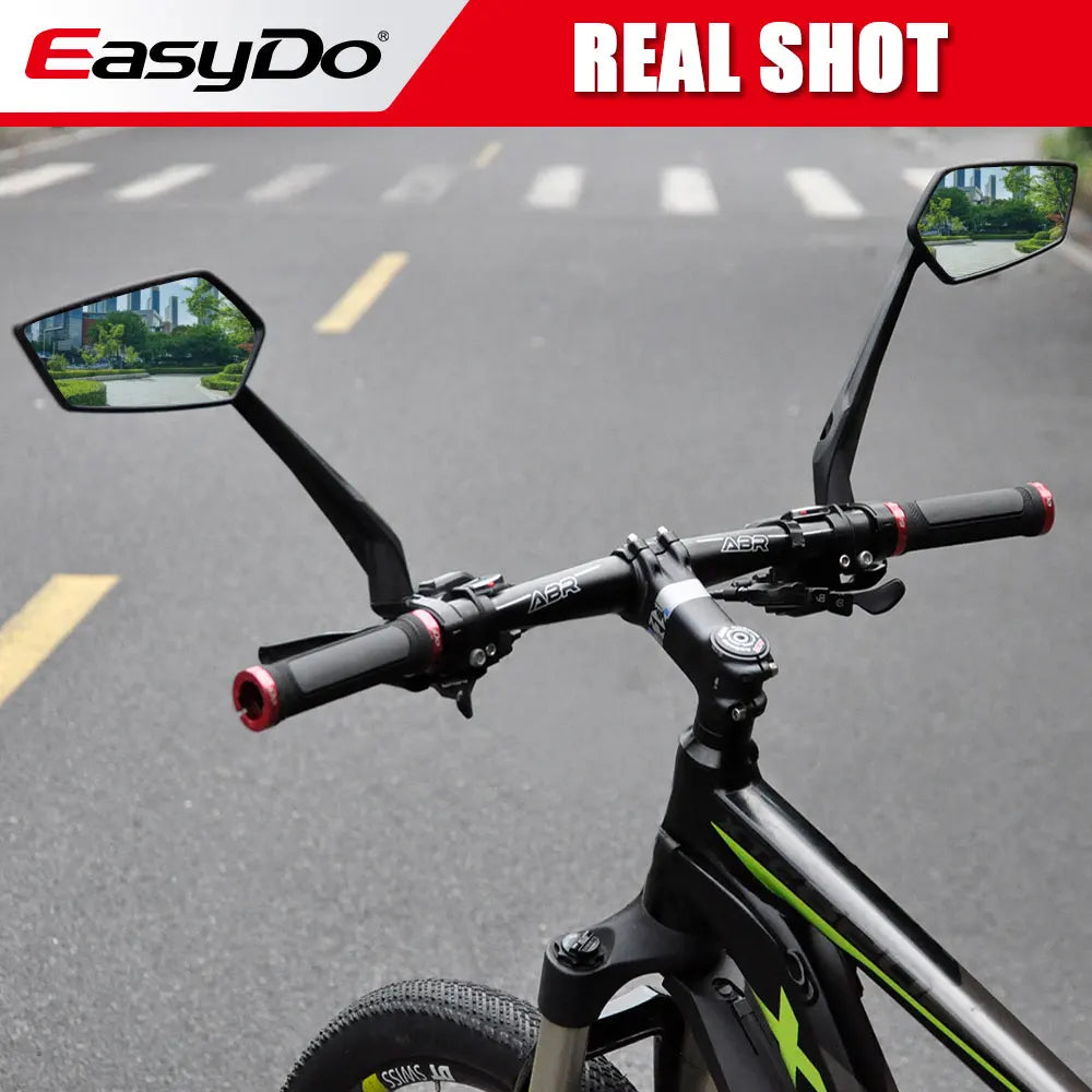 Rétroviseur Vélo EasyDo — Bleu, Réglable 360° — Verre Large Anti-Angle Mort — Compatible Vélo & Moto Légère — Installation Rapide sur Guidon