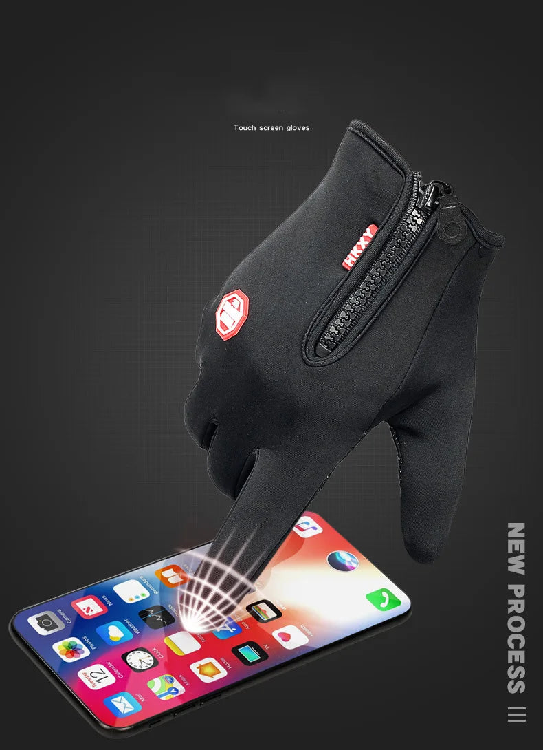 GANTS D’HIVER TACTILES UNISEXE — ÉCRAN TACTILE • IMPERMÉABLES • COUPE-VENT • CHAUDS — IDÉAUX VÉLO • MOTO • SKI • RUNNING • CONDUITE