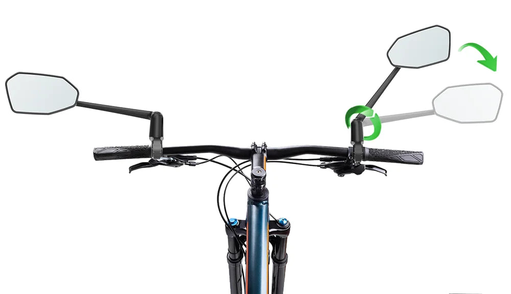 Rétroviseur Vélo EasyDo — Bras Télescopique 360° Rotatif — Compatible VTT, Route, VAE — Installation Rapide sur Guidon — Vision Arrière Sécurisée
