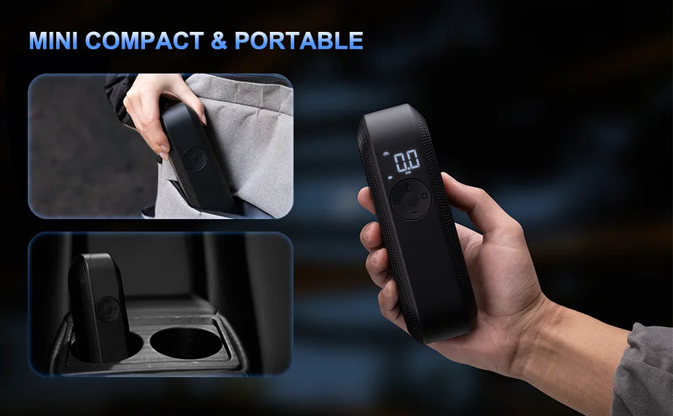 COMPRESSEUR D’AIR INTELLIGENT CYCPLUS A2 — 150 PSI • ÉCRAN DIGITAL • BATTERIE 5200mAh • RECHARGE USB-C — IDÉAL VÉLO • VOITURE • MOTO • BALLONS