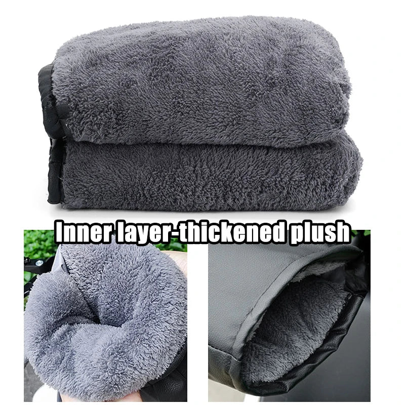 MANCHONS DE GUIDON HIVER CORNING — IMPERMÉABLES • DOUBLURE POLAIRE ÉPAISSE • BANDES RÉFLÉCHISSANTES — IDÉAUX MOTO • SCOOTER • VÉLO ÉLECTRIQUE