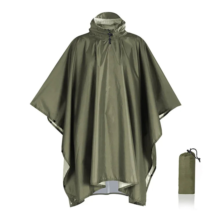 PONCHO DE PLUIE MILITAIRE 3-EN-1 — IMPERMÉABLE • RIPSTOP LÉGER • ABRI / BÂCHE / SAC DE COUCHAGE — IDÉAL RANDO • CAMPING • MOTO • VOYAGE