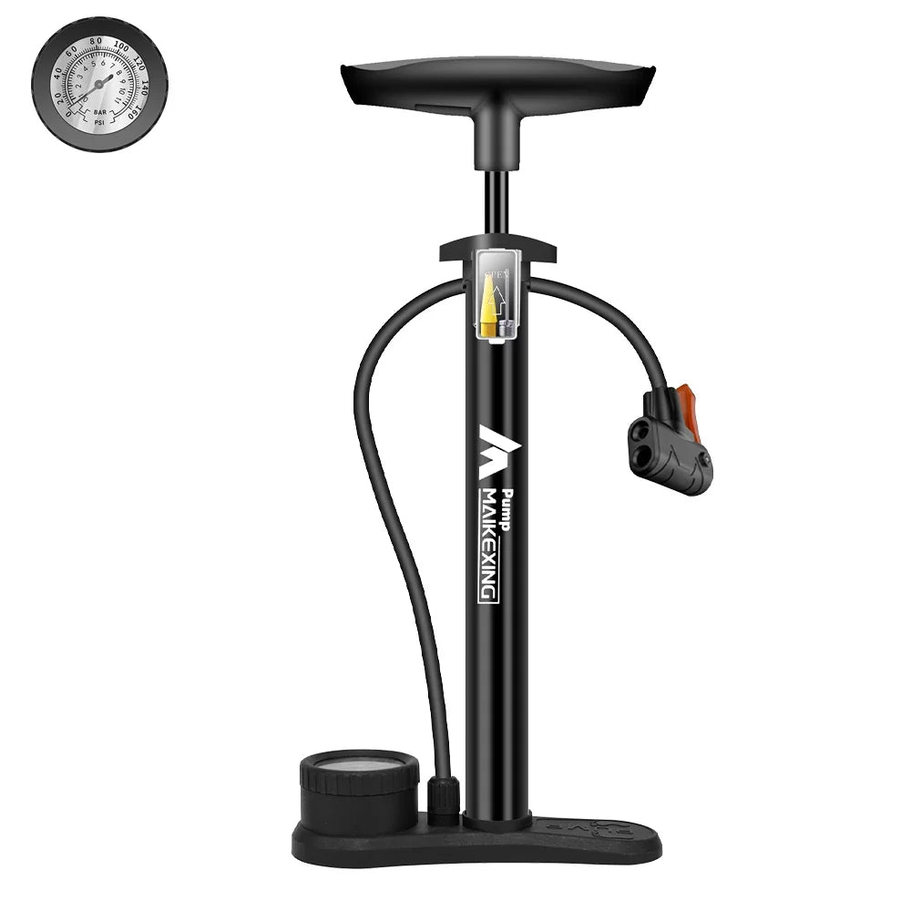 POMPE À VÉLO MANUELLE TOPTREK — 160 PSI • MANOMÈTRE HAUTE PRÉCISION • EMBOUT 3-EN-1 (PRESTA / SCHRADER / DUNLOP) — COMPATIBLE VOITURE • MOTO • BALLONS