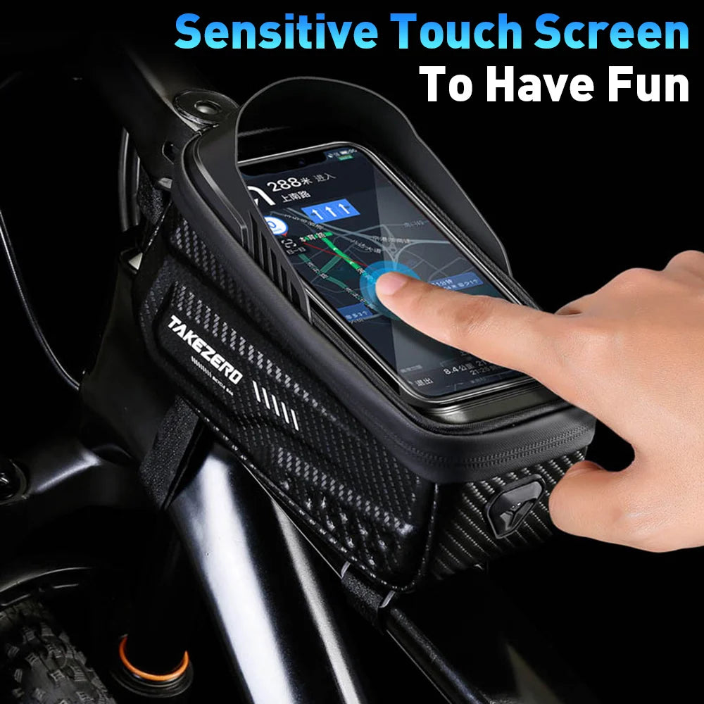 🚴‍♂️ Sac de Cadre Vélo NEWBOLER — Étanche + Écran Tactile — Compatible Téléphone 6,5” — Fixation Stable — Idéal VTT, Route, Gravel — Accès Instantané