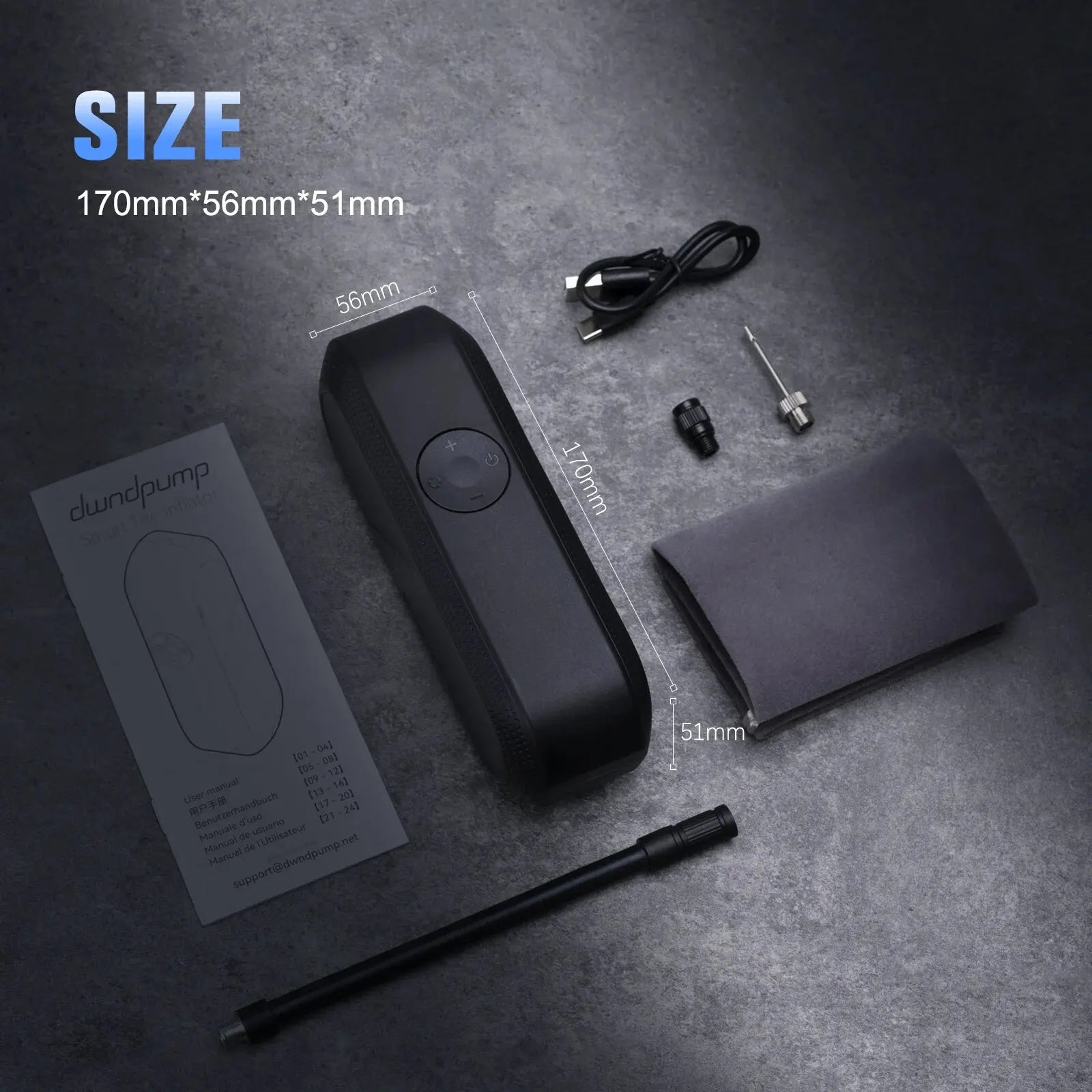 COMPRESSEUR D’AIR INTELLIGENT CYCPLUS A2 — 150 PSI • ÉCRAN DIGITAL • BATTERIE 5200mAh • RECHARGE USB-C — IDÉAL VÉLO • VOITURE • MOTO • BALLONS