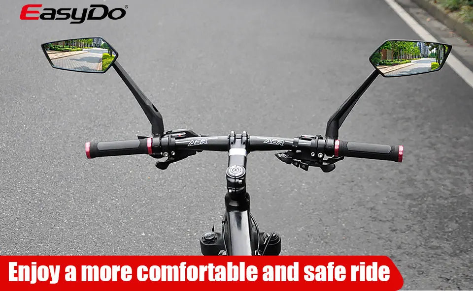 Rétroviseur Vélo EasyDo — Bleu, Réglable 360° — Verre Large Anti-Angle Mort — Compatible Vélo & Moto Légère — Installation Rapide sur Guidon