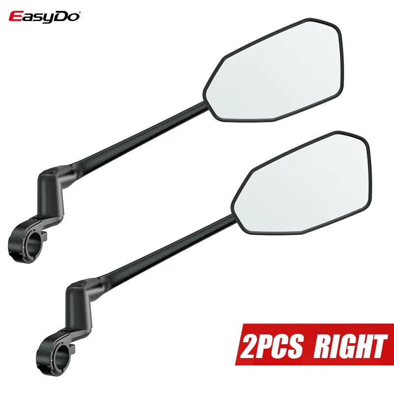 Rétroviseur Vélo EasyDo — Bras Télescopique 360° Rotatif — Compatible VTT, Route, VAE — Installation Rapide sur Guidon — Vision Arrière Sécurisée