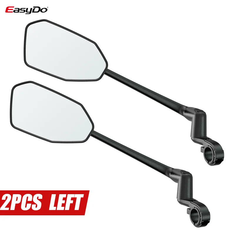 Rétroviseur Vélo EasyDo — Bras Télescopique 360° Rotatif — Compatible VTT, Route, VAE — Installation Rapide sur Guidon — Vision Arrière Sécurisée
