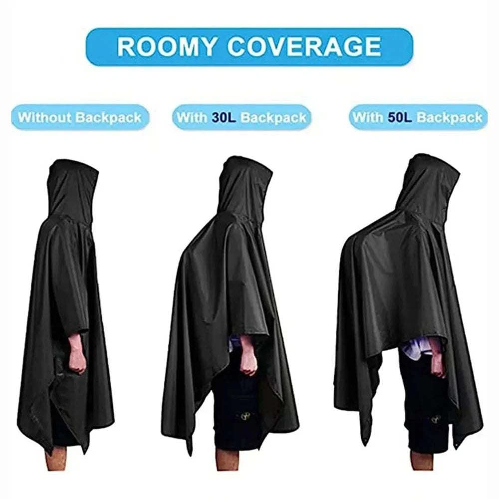 PONCHO DE PLUIE MILITAIRE 3-EN-1 — IMPERMÉABLE • RIPSTOP LÉGER • ABRI / BÂCHE / SAC DE COUCHAGE — IDÉAL RANDO • CAMPING • MOTO • VOYAGE