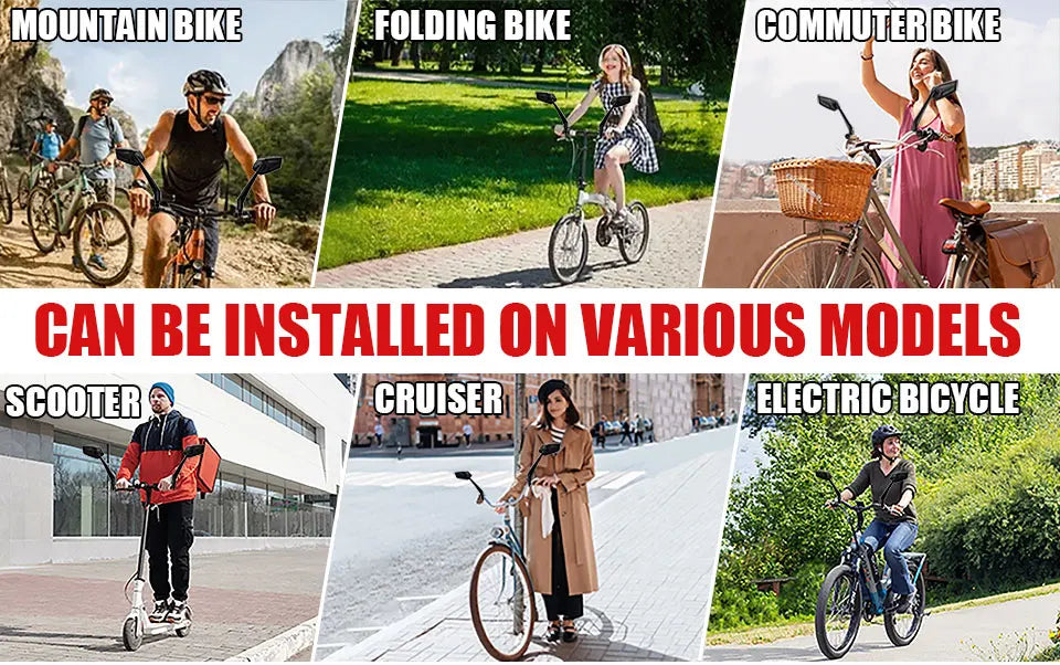 Rétroviseur Vélo EasyDo — Bleu, Réglable 360° — Verre Large Anti-Angle Mort — Compatible Vélo & Moto Légère — Installation Rapide sur Guidon