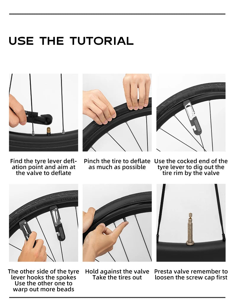 KIT D’OUTILS MULTIFONCTIONS ROCKBROS — CLÉ À CLIQUET + DÉMONTE-PNEUS HAUTE RÉSISTANCE — IDÉAL VÉLO • VTT • ROUTE • URBAIN • VOYAGE
