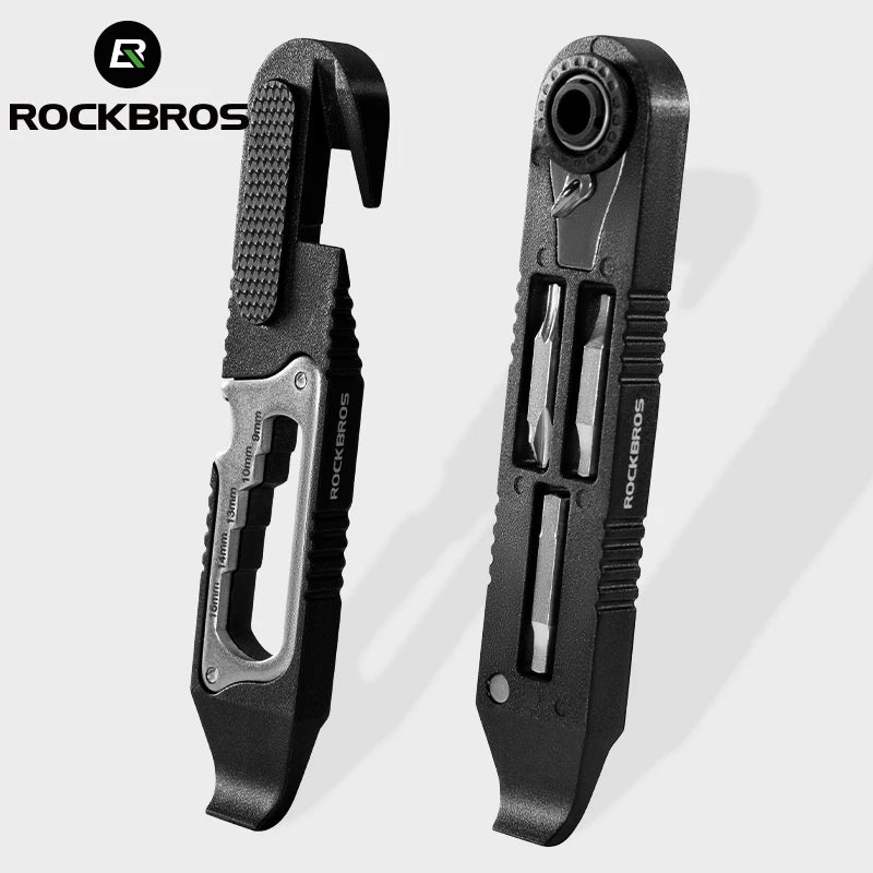 KIT D’OUTILS MULTIFONCTIONS ROCKBROS — CLÉ À CLIQUET + DÉMONTE-PNEUS HAUTE RÉSISTANCE — IDÉAL VÉLO • VTT • ROUTE • URBAIN • VOYAGE