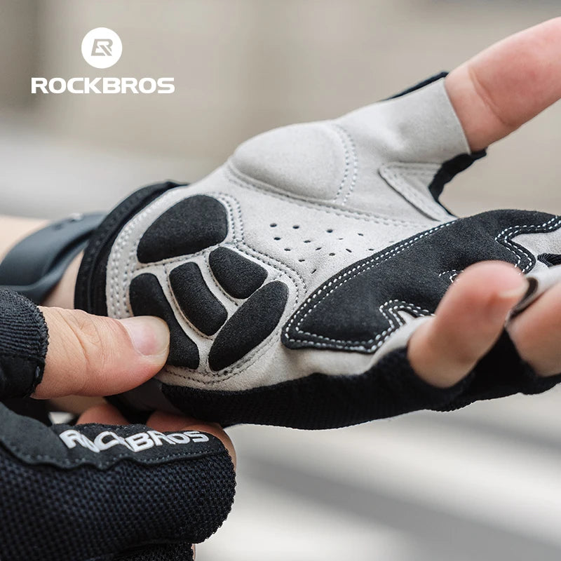 GANTS VÉLO MI-DOIGTS ROCKBROS S030 — GEL AMORTISSANT • RESPIRANTS • UNISEXE — IDÉAL VTT • ROUTE • PRINTEMPS • ÉTÉ