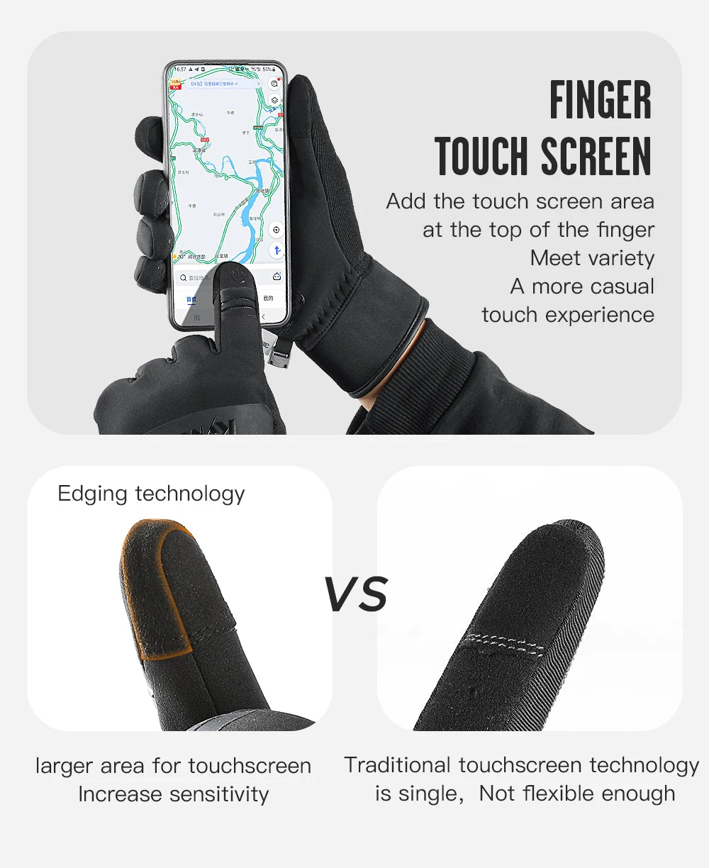 🧤 GANTS CYCLISME HIVER OUTDOOR — ÉCRAN TACTILE • WINDPROOF • WATERPROOF • 3M THINSULATE™