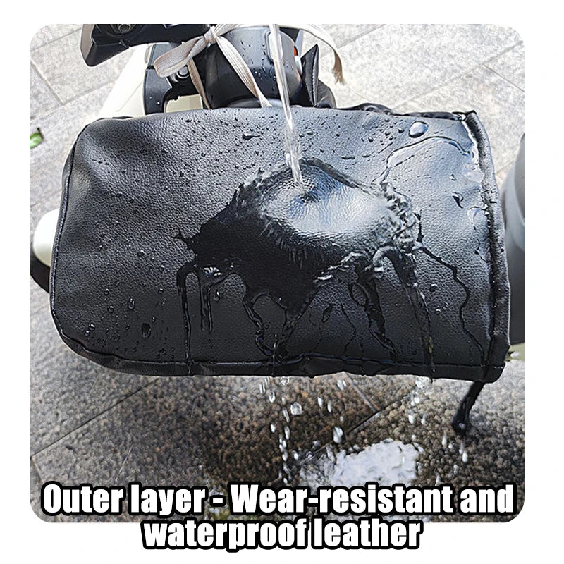 MANCHONS DE GUIDON HIVER CORNING — IMPERMÉABLES • DOUBLURE POLAIRE ÉPAISSE • BANDES RÉFLÉCHISSANTES — IDÉAUX MOTO • SCOOTER • VÉLO ÉLECTRIQUE