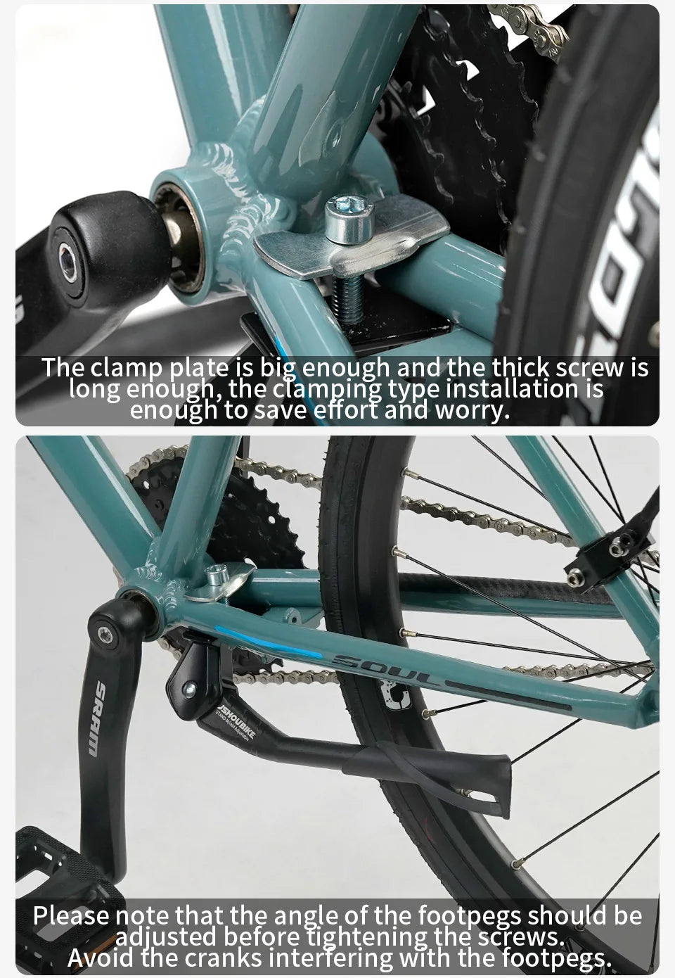 Béquille Vélo JSHOUBIKE — Réglable 24-29” — Alliage Aluminium Léger & Solide — Compatible VTT, VAE, Pliant, Neige — Installation Facile