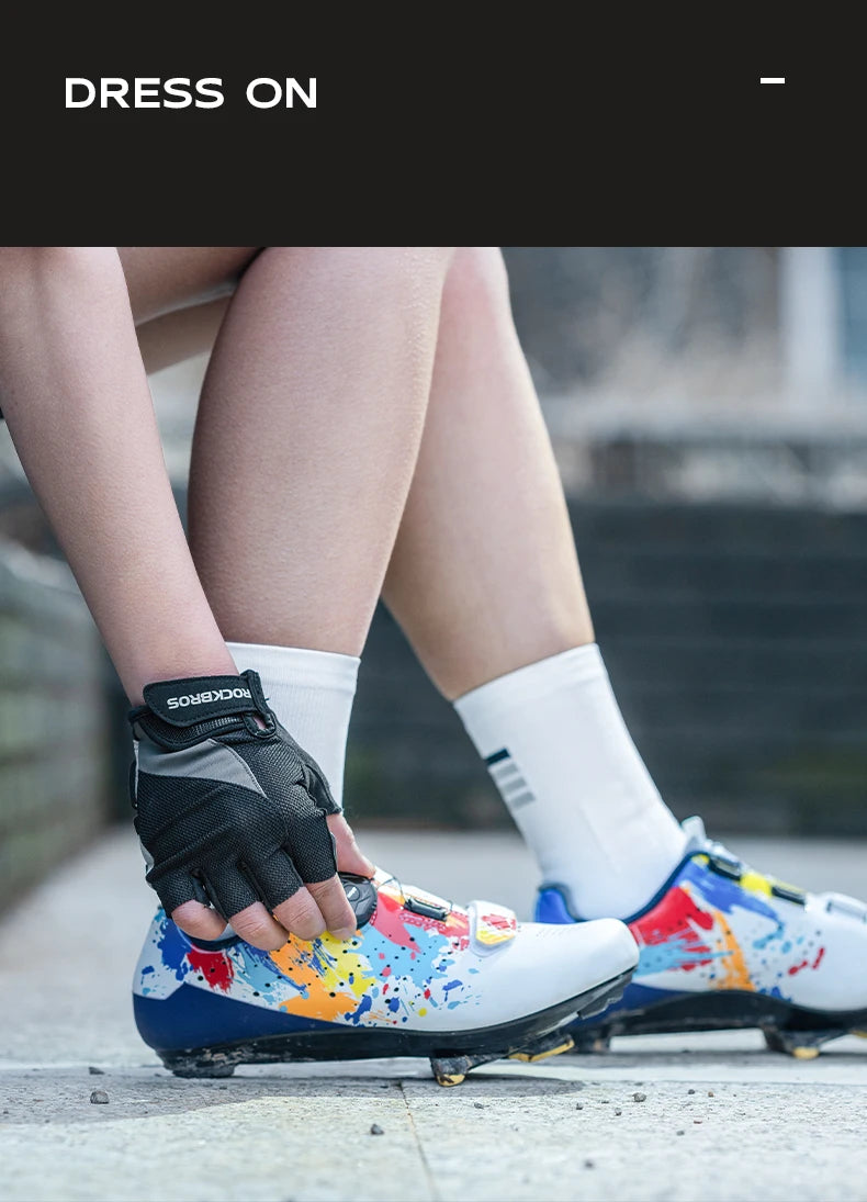GANTS VÉLO MI-DOIGTS ROCKBROS S030 — GEL AMORTISSANT • RESPIRANTS • UNISEXE — IDÉAL VTT • ROUTE • PRINTEMPS • ÉTÉ