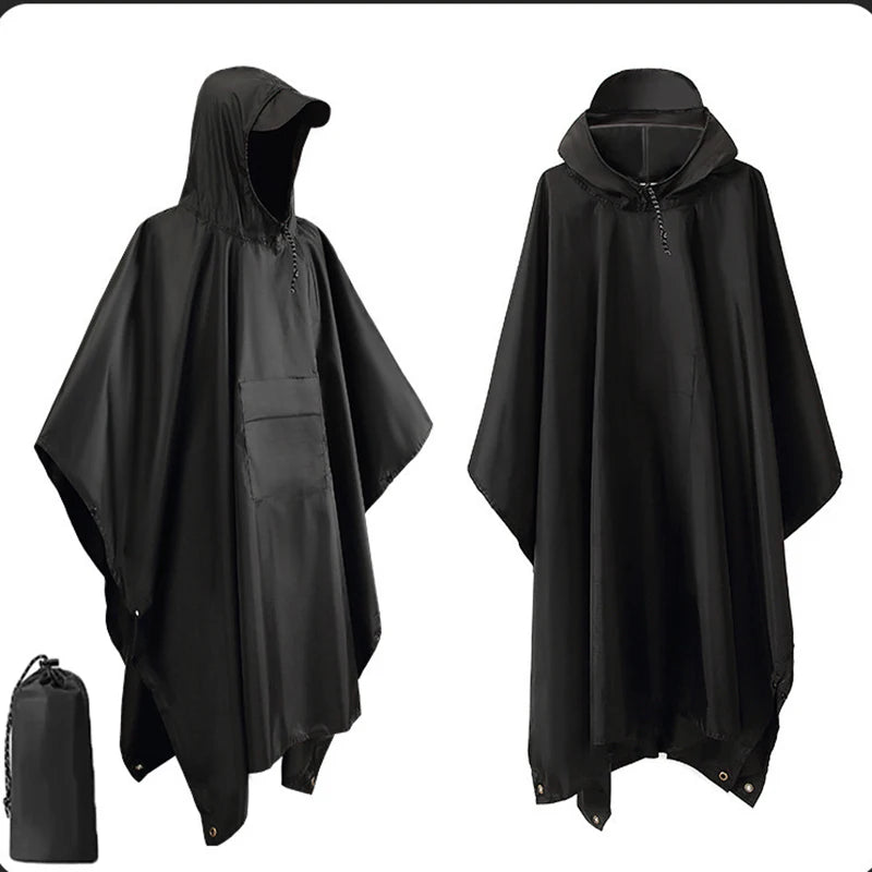 PONCHO DE PLUIE MILITAIRE 3-EN-1 — IMPERMÉABLE • RIPSTOP LÉGER • ABRI / BÂCHE / SAC DE COUCHAGE — IDÉAL RANDO • CAMPING • MOTO • VOYAGE