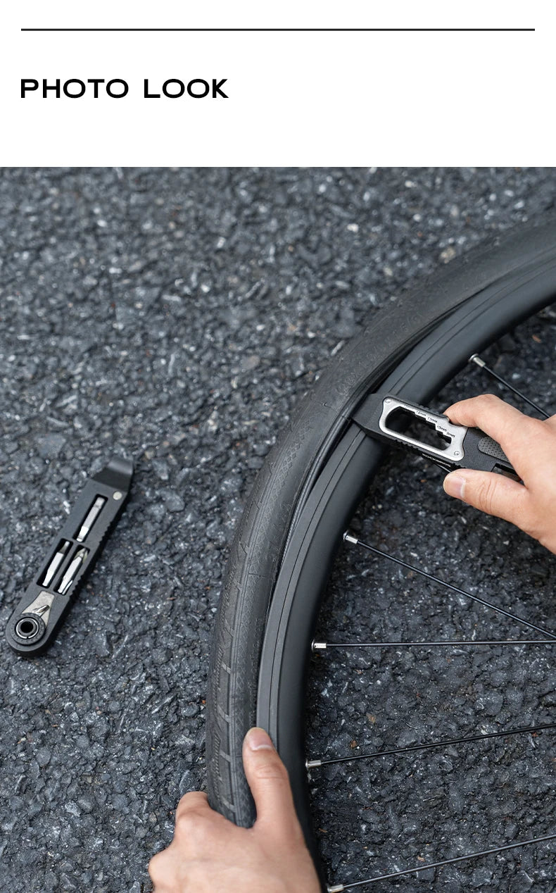 KIT D’OUTILS MULTIFONCTIONS ROCKBROS — CLÉ À CLIQUET + DÉMONTE-PNEUS HAUTE RÉSISTANCE — IDÉAL VÉLO • VTT • ROUTE • URBAIN • VOYAGE