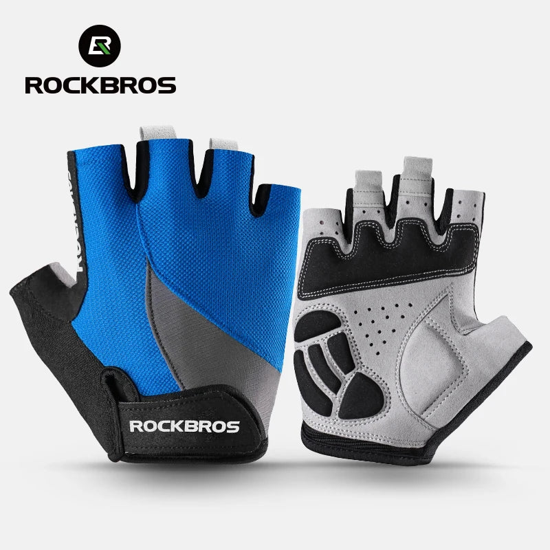 GANTS VÉLO MI-DOIGTS ROCKBROS S030 — GEL AMORTISSANT • RESPIRANTS • UNISEXE — IDÉAL VTT • ROUTE • PRINTEMPS • ÉTÉ