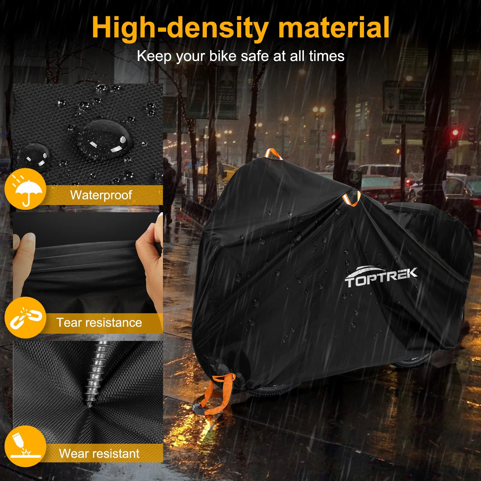 🚴‍♂️ Housse Vélo Toptrek 210D — Imperméable, Anti-Neige & Anti-Poussière — Protection 4 Saisons — Compatible VTT, Route, VAE, Pliant — Nouvelle Génération