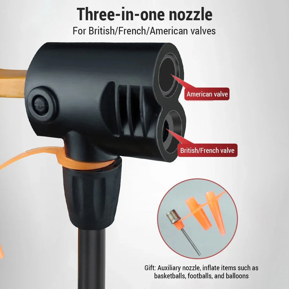 POMPE À VÉLO MANUELLE TOPTREK — 160 PSI • MANOMÈTRE HAUTE PRÉCISION • EMBOUT 3-EN-1 (PRESTA / SCHRADER / DUNLOP) — COMPATIBLE VOITURE • MOTO • BALLONS