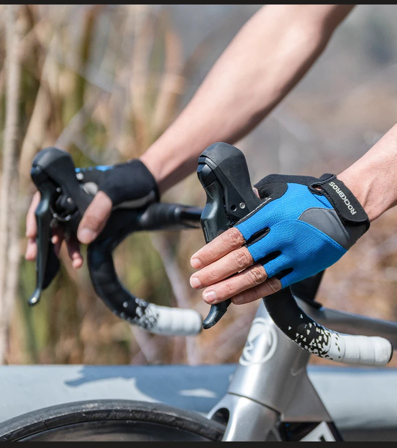 GANTS VÉLO MI-DOIGTS ROCKBROS S030 — GEL AMORTISSANT • RESPIRANTS • UNISEXE — IDÉAL VTT • ROUTE • PRINTEMPS • ÉTÉ