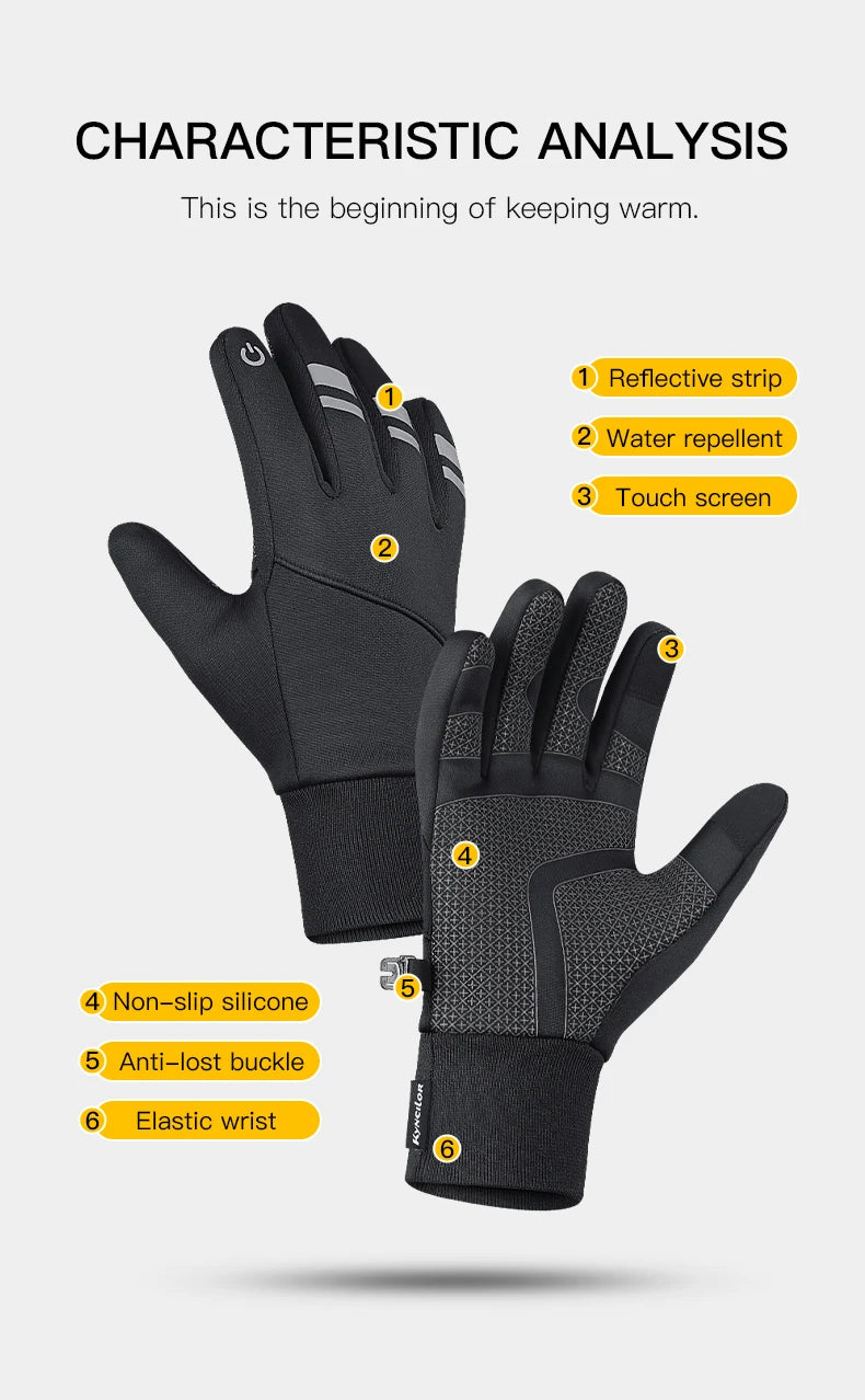 🧤 GANTS CYCLISME HIVER OUTDOOR — ÉCRAN TACTILE • WINDPROOF • WATERPROOF • 3M THINSULATE™
