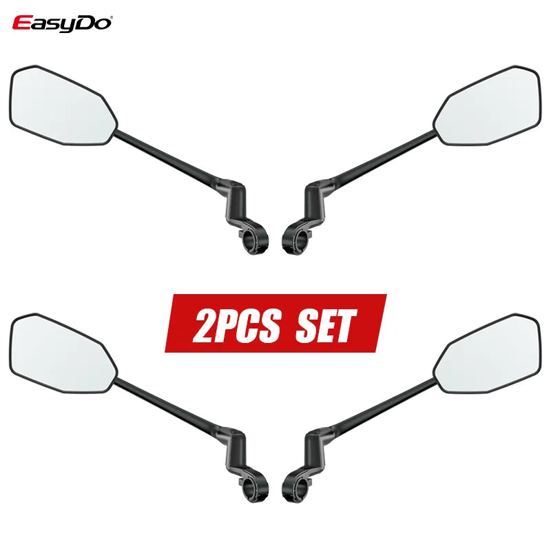Rétroviseur Vélo EasyDo — Bras Télescopique 360° Rotatif — Compatible VTT, Route, VAE — Installation Rapide sur Guidon — Vision Arrière Sécurisée