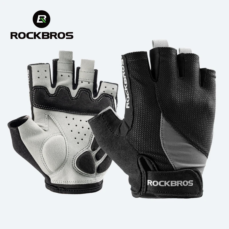 GANTS VÉLO MI-DOIGTS ROCKBROS S030 — GEL AMORTISSANT • RESPIRANTS • UNISEXE — IDÉAL VTT • ROUTE • PRINTEMPS • ÉTÉ