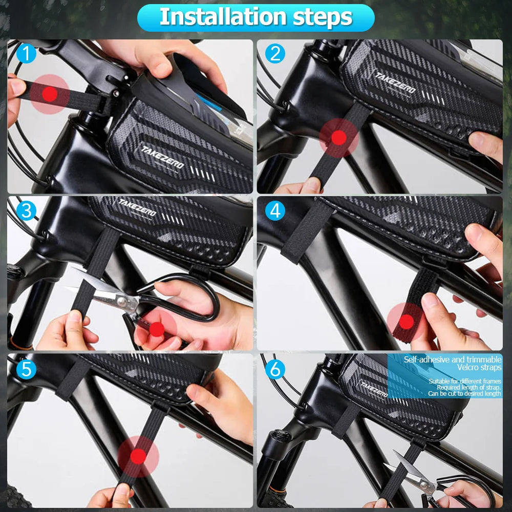 🚴‍♂️ Sac de Cadre Vélo NEWBOLER — Étanche + Écran Tactile — Compatible Téléphone 6,5” — Fixation Stable — Idéal VTT, Route, Gravel — Accès Instantané