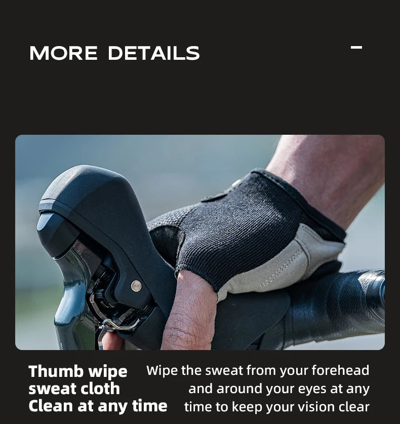 GANTS VÉLO MI-DOIGTS ROCKBROS S030 — GEL AMORTISSANT • RESPIRANTS • UNISEXE — IDÉAL VTT • ROUTE • PRINTEMPS • ÉTÉ