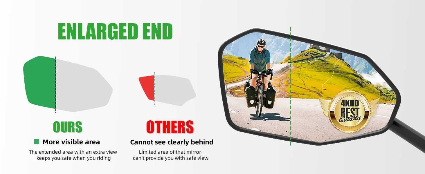 Rétroviseur Vélo EasyDo — Bras Télescopique 360° Rotatif — Compatible VTT, Route, VAE — Installation Rapide sur Guidon — Vision Arrière Sécurisée