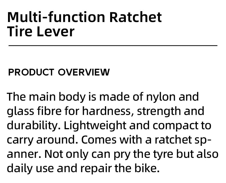 KIT D’OUTILS MULTIFONCTIONS ROCKBROS — CLÉ À CLIQUET + DÉMONTE-PNEUS HAUTE RÉSISTANCE — IDÉAL VÉLO • VTT • ROUTE • URBAIN • VOYAGE