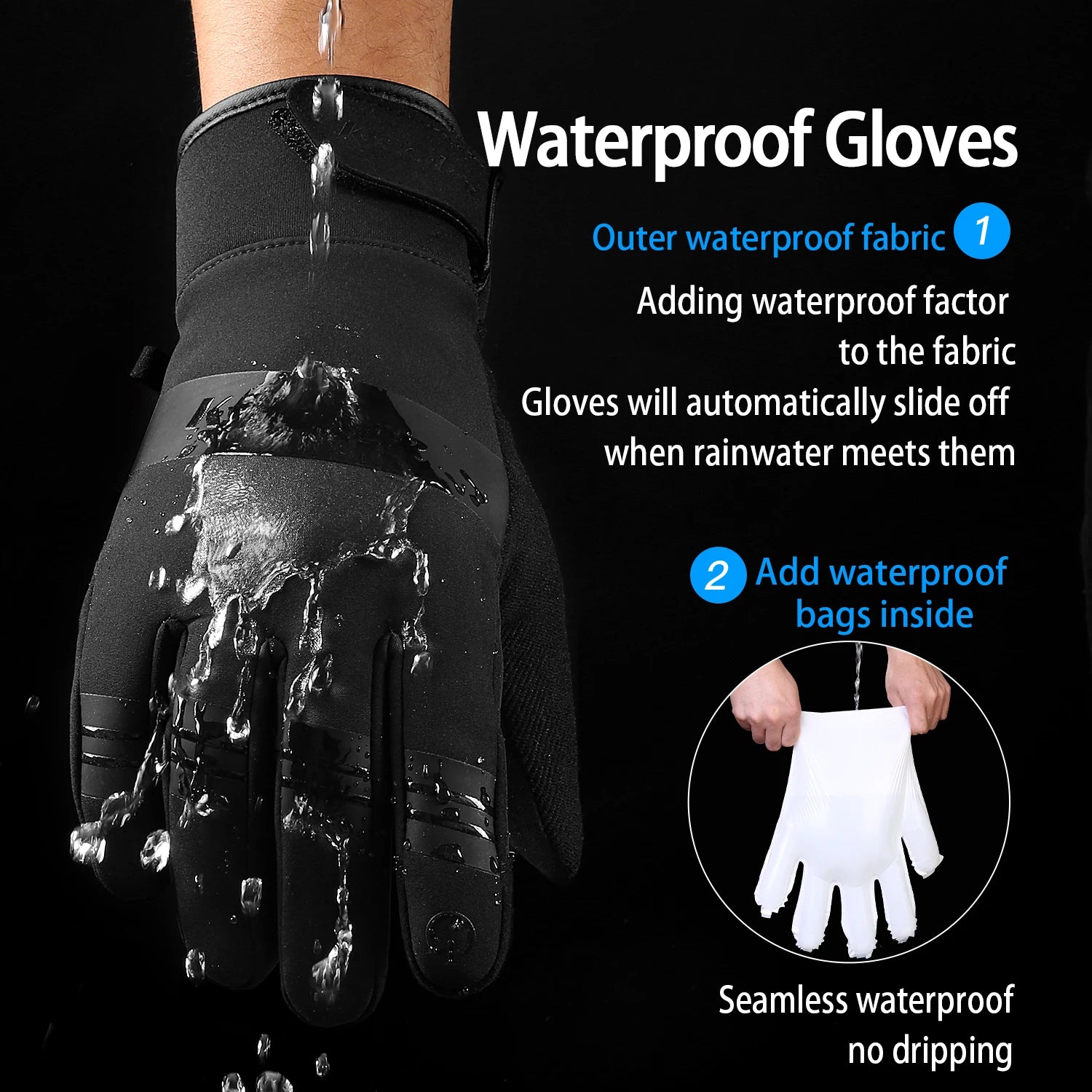 🧤 GANTS CYCLISME HIVER OUTDOOR — ÉCRAN TACTILE • WINDPROOF • WATERPROOF • 3M THINSULATE™