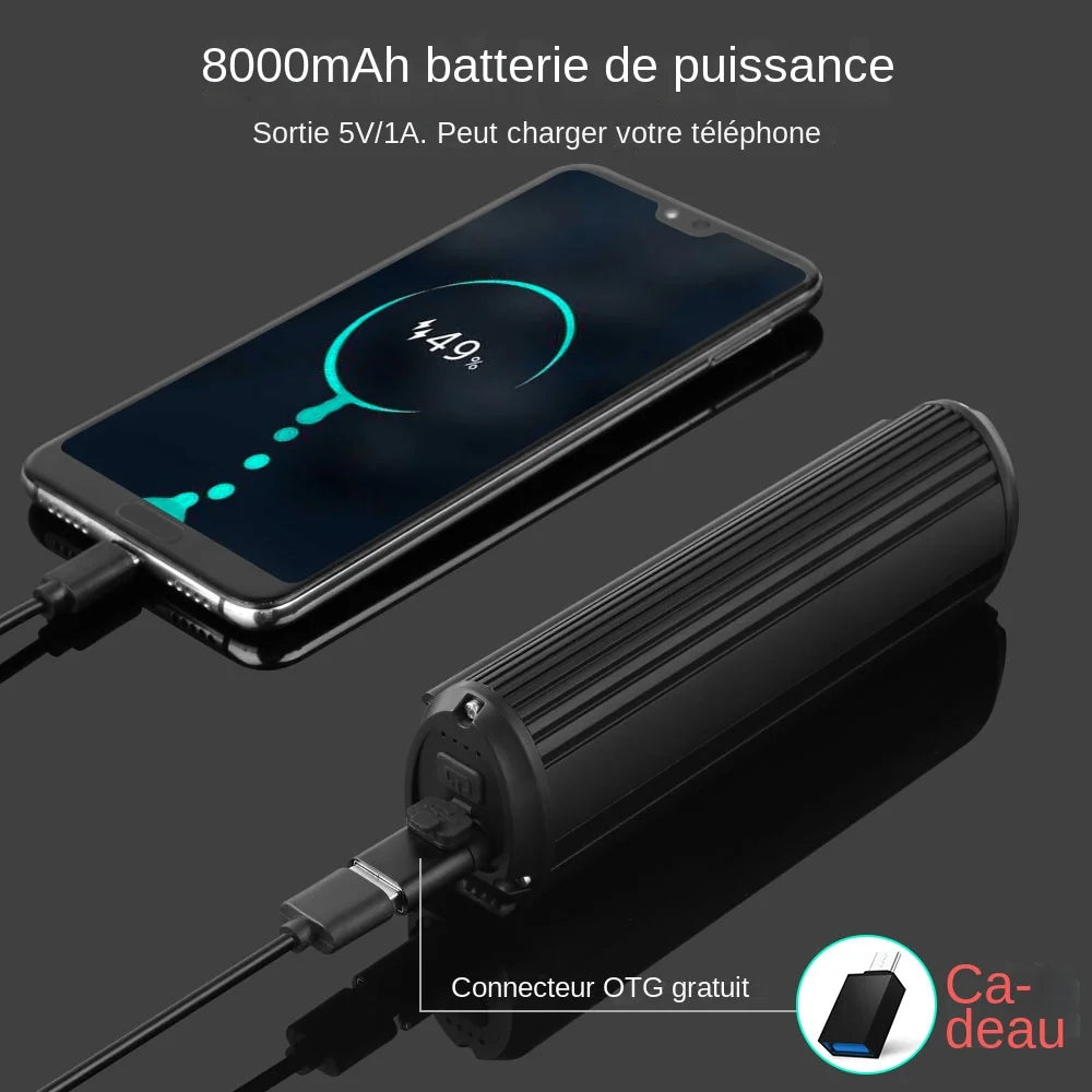 PHARE VÉLO NEWBOLER EOS640 — 6000 LUMENS • BATTERIE 8000mAh • IPX6 ÉTANCHE • MODE POWER BANK • 4 MODES — IDÉAL VTT • ROUTE • NUIT • RANDO