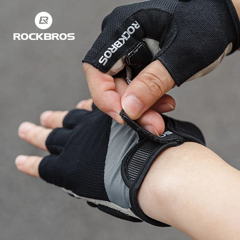 GANTS VÉLO MI-DOIGTS ROCKBROS S030 — GEL AMORTISSANT • RESPIRANTS • UNISEXE — IDÉAL VTT • ROUTE • PRINTEMPS • ÉTÉ