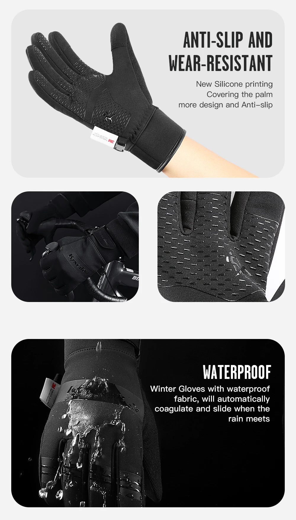 🧤 GANTS CYCLISME HIVER OUTDOOR — ÉCRAN TACTILE • WINDPROOF • WATERPROOF • 3M THINSULATE™